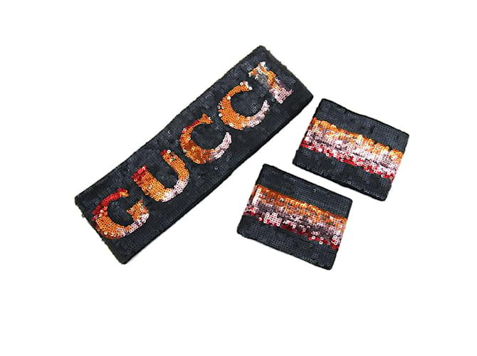 Set di fascia per capelli e bracciale in cotone multicolore nero Gucci  ref.1555122