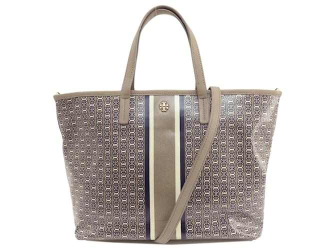 Bolso de PVC gris Tory Burch Castaño Plástico  ref.1555136