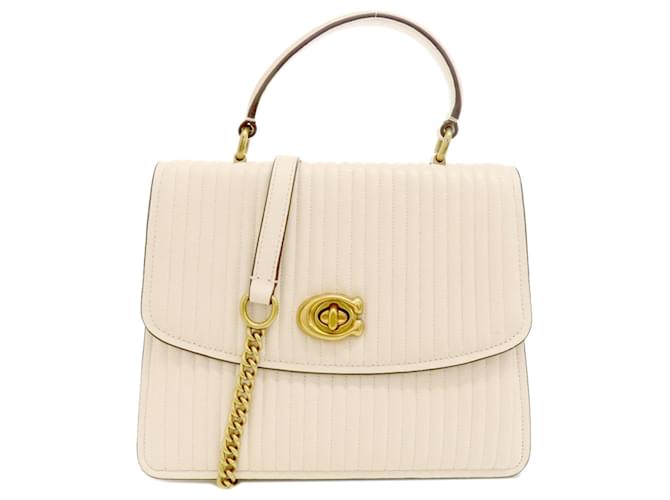 Bolsa de mão de couro Ivory da Coach Cru  ref.1555137