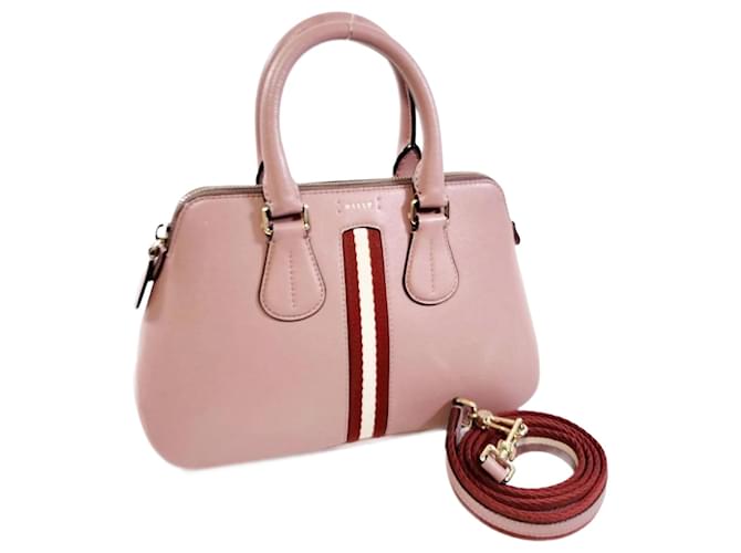 BALLY Rosa Leder Schultertasche Pink  ref.1555149