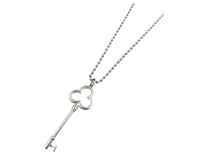 Tiffany & Co Colar Tiffany Trefoil Key em prata 925  ref.1555161