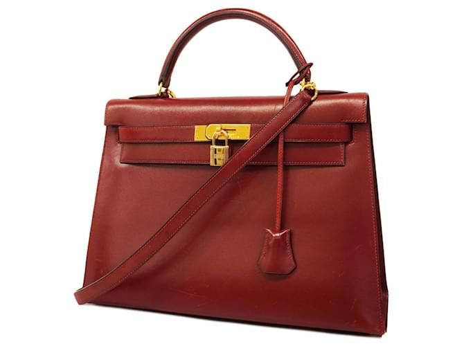 Hermès Sac à main Hermes Kelly 32 en Rouge H Veau façon poulain  ref.1555184