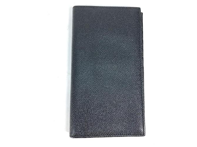 Bulgari Bvlgari Black Leather Long Wallet  ref.1555190