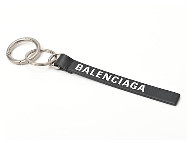 Balenciaga Black Leather Keyring  ref.1555197