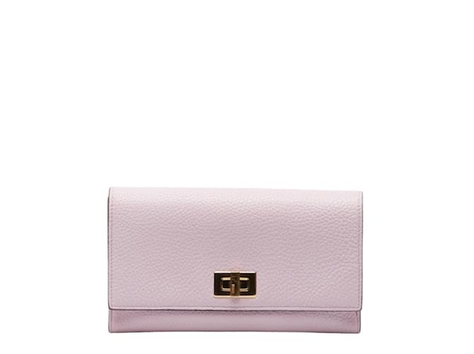 Fendi Peekaboo Long Wallet 8M0427 Pink Leather  ref.1555212