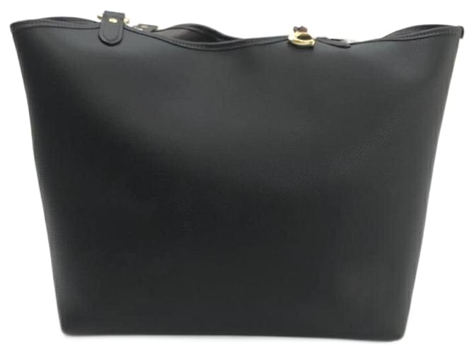 Bolso tote diario de cuero pulido Pebble de Coach Negro  ref.1555233