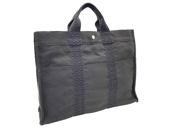 Hermès Hermes graue Nylon-Canvas-Tasche Braun