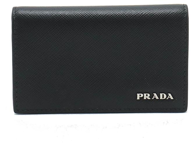 Carteira Saffiano Prada Preto Couro  ref.1555294