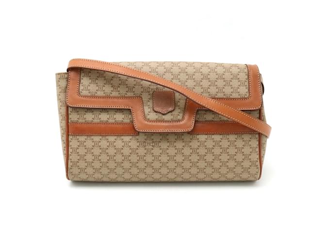 Céline Pochette et sac à bandoulière Celine Macadam beige marron Cuir Plastique  ref.1555308