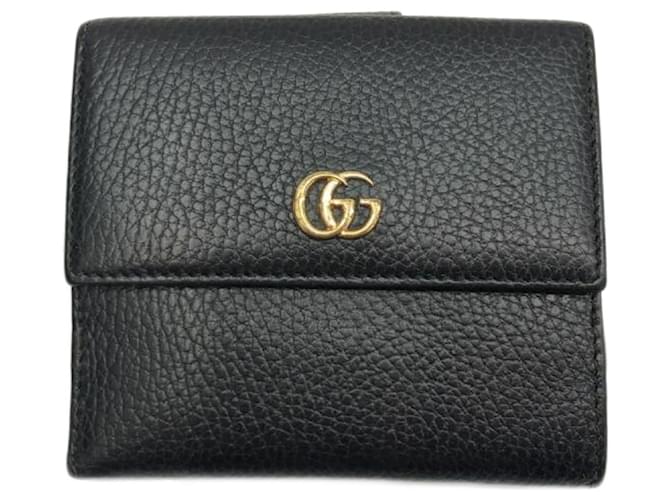 Portefeuille bi-fold Gucci GG Marmont Cuir Noir  ref.1555351