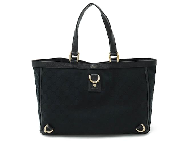 Gucci Abby GG Canvas Tote Bag Black Leather Cloth  ref.1555354