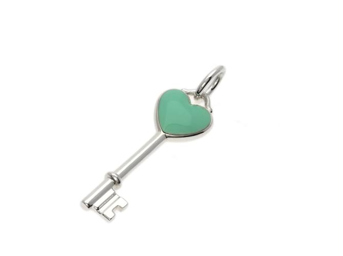 Tiffany & Co Tiffany Heart Key Enamel Charm Pendant Silver  ref.1555360