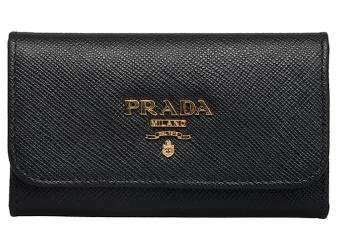 Prada Saffiano 6-Series Key Case Black Leather  ref.1555362