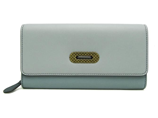 Bottega Veneta Leather Long Wallet Blue Light blue  ref.1555411