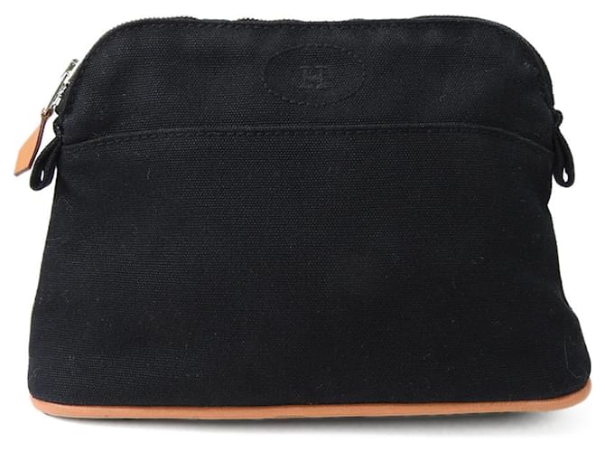 Hermès Hermes Bolide Canvas Pouch in Black Cloth  ref.1555494