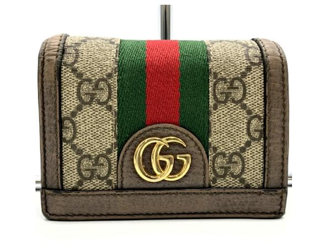 Portefeuille bi-fold Gucci GG Supreme marron Toile  ref.1555509