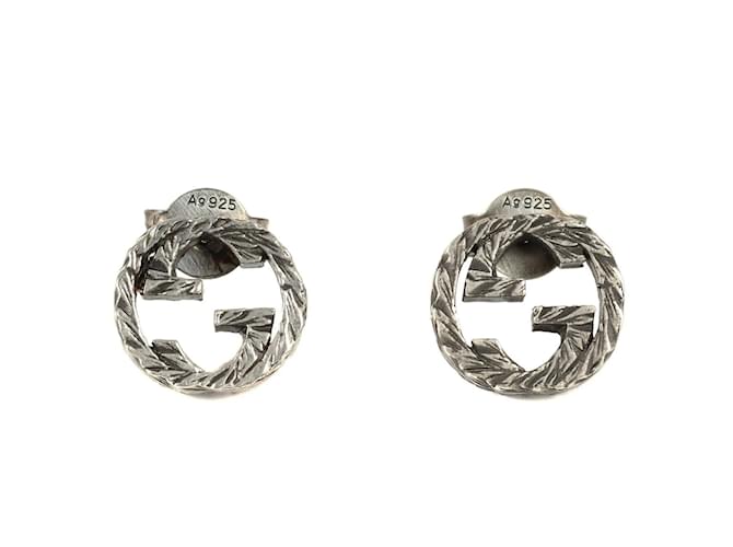 Gucci Interlocking G Silver Stud Earrings  ref.1555586