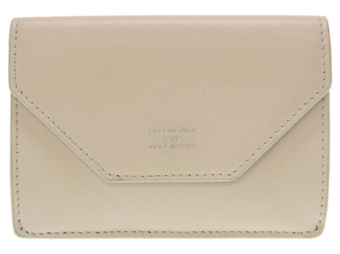 Balenciaga Leather Ivory Trifold Wallet Cream  ref.1555587