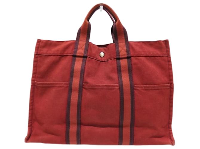 Hermès Hermes Fool Toe MM Tote Bag Red Cloth  ref.1555619