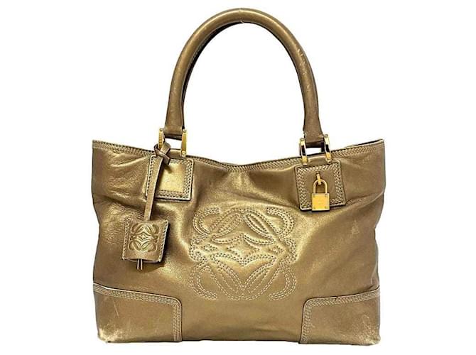 Borsa tote in pelle dorata Loewe D'oro  ref.1555655