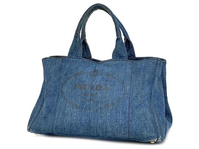 Tote Sac fourre-tout en denim bleu Prada Jean  ref.1555662