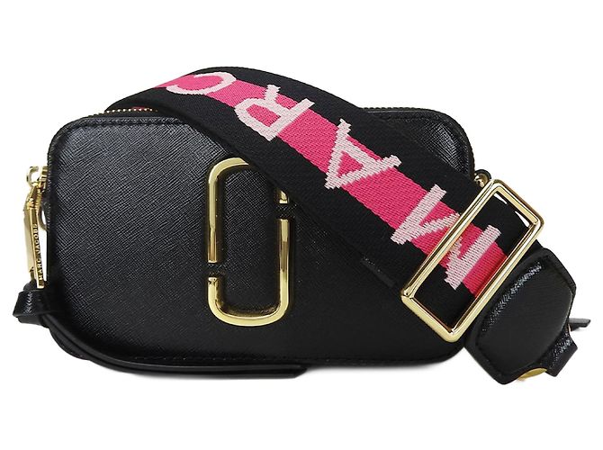 Bolsa de ombro de couro Marc Jacobs Marrom Preto Rosa Branco