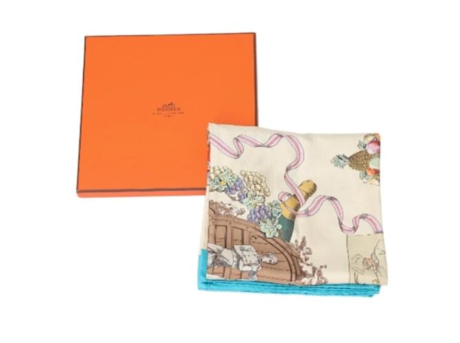 Hermès Hermes Blue Silk Scarf  ref.1555702