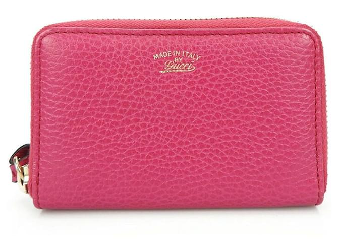 Porta-moedas de couro rosa Gucci  ref.1555712