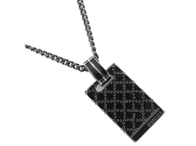 Collier Diamantissima GUCCI Argent Noir  ref.1555746