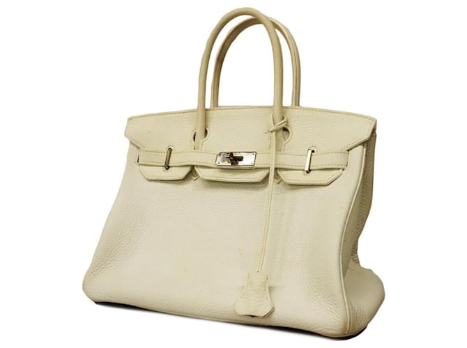 Hermès Sac à main Hermes Birkin 30 Cuir Blanc  ref.1555775