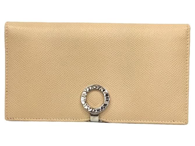 Bulgari Bvlgari Beige Long Bill Wallet Leather  ref.1555790