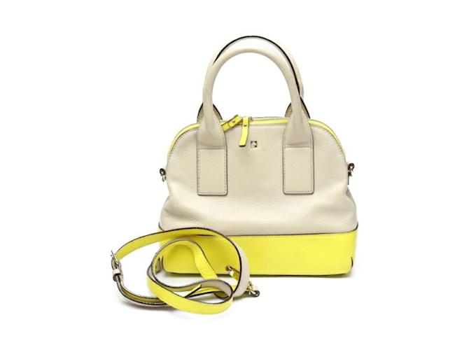 Bolso Kate Spade 2WAY beige x amarillo Cuero  ref.1555795