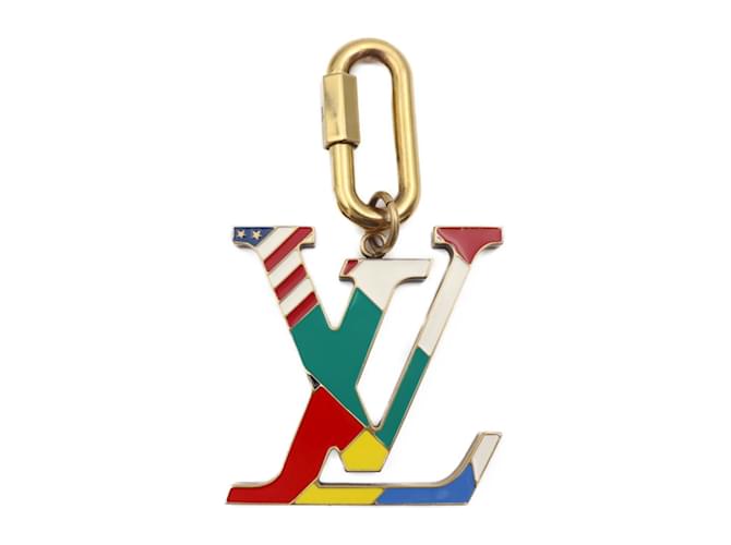 Porte-clés Bijou Sack LV Flag de Louis Vuitton Métal Multicolore Doré  ref.1555836