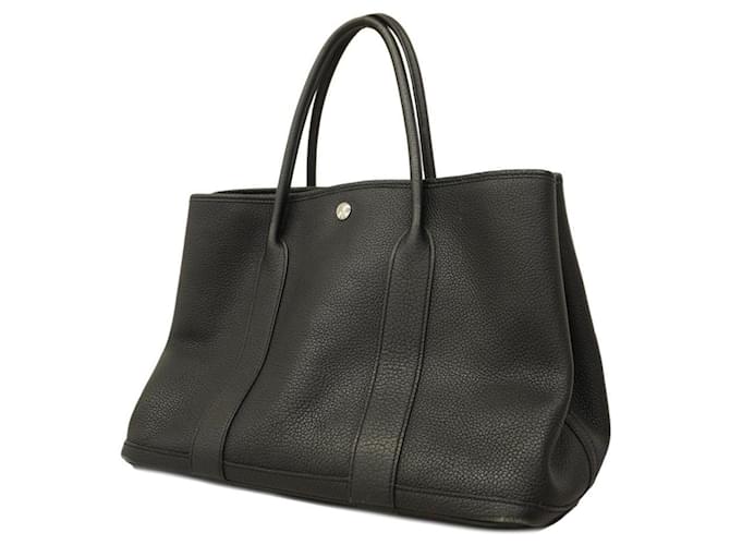 Hermès Hermes Tote Bag Garden PM D Engraved Negonda Black Leather  ref.1555838