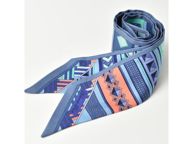 Hermès Hermes Twilly Silk Scarf in Blue  ref.1555929