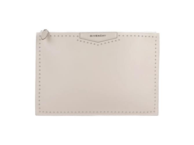 Bolsa Clutch Givenchy Antigona Pouch L Bege Couro  ref.1555931