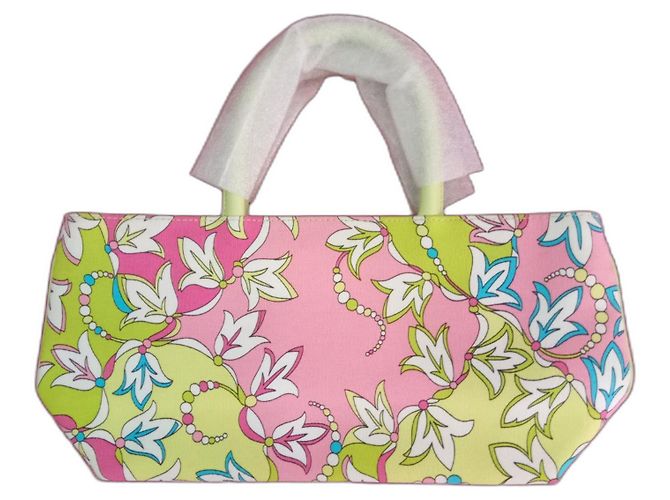 Borsa a mano Emilio Pucci in tessuto verde rosa blu