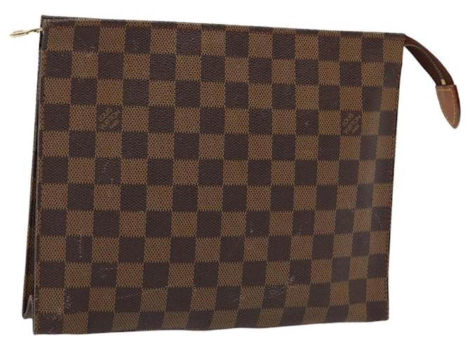 LOUIS VUITTON Damier Ebene Poche Toilette 26 Pouch N47543 LV Auth hk1365  ref.1556188