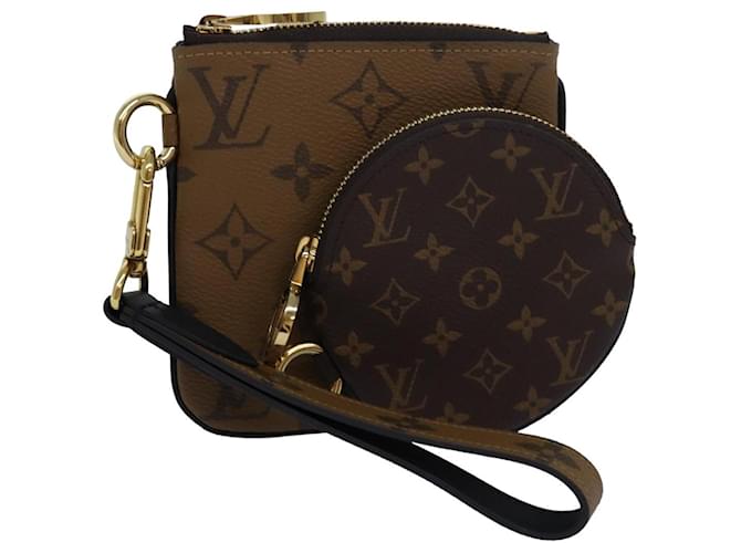 LOUIS VUITTON Pochette Trio Monogram Inversé Porte-Monnaie M68756 LV Auth 80664 Monogramme  ref.1556208