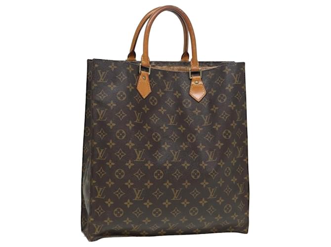 LOUIS VUITTON Monograma Sac Plat Bolso de Mano M51140 LV Auth 82808 Lienzo  ref.1556209