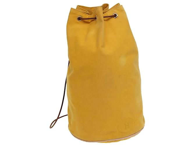 Hermès HERMES Porochon Mimil GM Sac à épaule en toile jaune Auth fm3609  ref.1556285