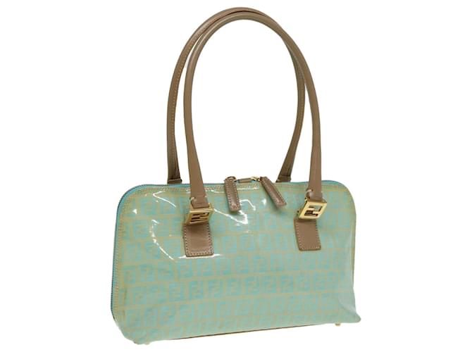 Borsa a Spalla in Tela Zucchino FENDI Smalto Menta Auth 84217  ref.1556336