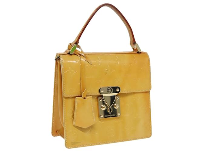 LOUIS VUITTON Bolsa Spring Street Monogram Vernis Amarelo Limão M91068 Auth 83528 Dourado Couro envernizado  ref.1556367