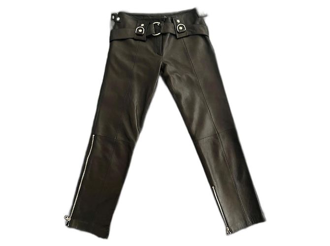 Dolce & Gabbana Dolce&Gabbana Spring Summer 2000 Bondage Belted Leather Pants. Black