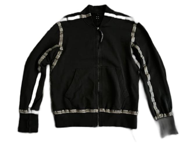 Autre Marque Isaac Sellam early 00s Taped Seam Double Zip Sweater. Black Grey Cotton  ref.1556462