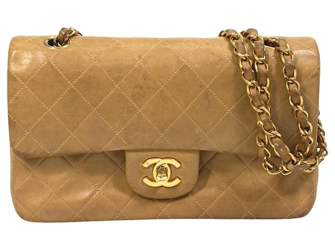 Chanel Timeless Beige Leather  ref.1556516