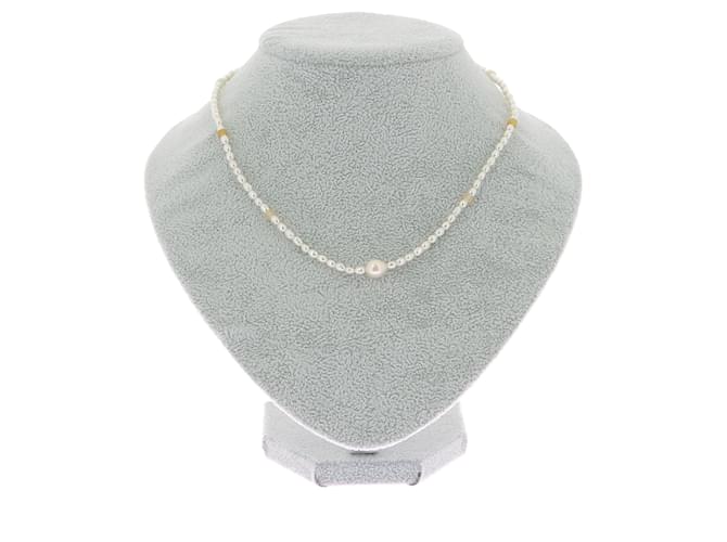 Autre Marque NON SIGNE / UNSIGNED  Necklaces T.  Yellow gold White  ref.1556545