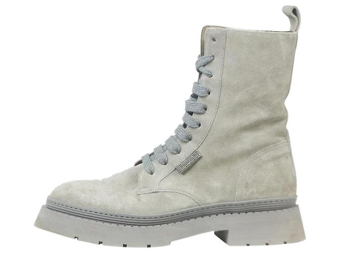 Brunello Cucinelli Grey suede ankle boots - size EU 38.5