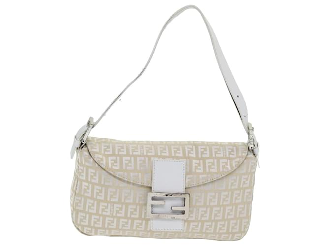 Fendi Mamma Baguette Bege Lona  ref.1557070