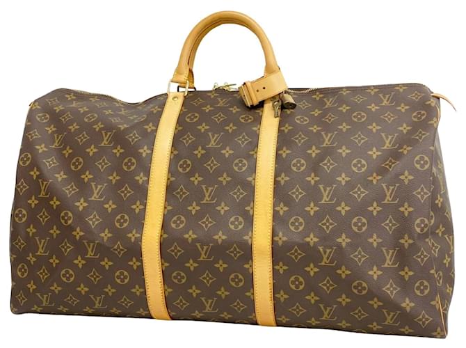 Louis Vuitton Keepall 60 Marrom Lona  ref.1557087